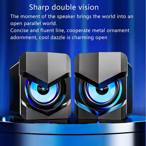 Mini Wired Speaker Computer Speakers PC Sound Box HIFI Audio Stereo USB Wired Mini Speaker LED Light