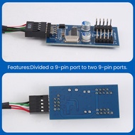 TECHCHIP-Motherboard 9Pin USB Header to 2 Male Adapter Card USB2.0 9Pin to Dual 9Pin Connector Split