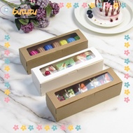 BUTUTU 20Pcs|Boxes, 2 Colors Dessert Cookies Treat White Pastry Packaging Container, DIY Kraft Paper with  Window Delivery Box Home