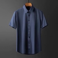 M-5XL Korean Summer Plus Size Sport Casual Loose Fashion Plain Short Sleeve Shirt Men