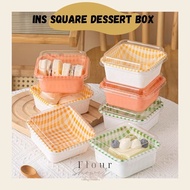 10pcs Retro Bento Cake Box Tiramisu Japanese Cake Box Dessert Box Kotak Kek Kotak Koktail Buah Plast