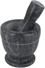 Home Basics Marble, Black Mortar and Pestle, One Size