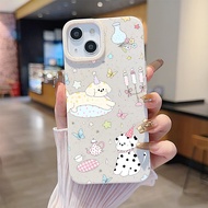 Shipped From Thailand Case FOR Samsung Cute Dog Glass Stand Matte Mobile Phone GalaxyA51 A53 A54 A52