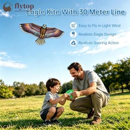 FLYTOP 1.1M/1.2M Eagle Kite with 30M String Flying Bird Kites Bird Scarer Easy Fly for Kids Beginner