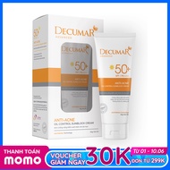 Kem chống nắng kiềm dầu nâng tone da mụn Decumar Advanced SunBlock 50gr