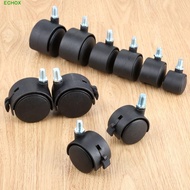 ECHOX Chair Wheel Rotating Black 4Pcs For Industrial Furniture Trolley Replacement Plate Silent Furn