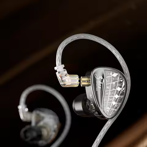 KZ ZA12 in Ear Monitor 2DD 4BA Hybrid Wired Earbuds Gaming IEM Earphones Silver Plated Detachable 2 