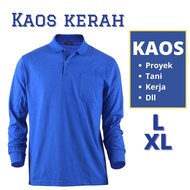 ART L8Y Men's Polo Collar Long Sleeve Plain T-Shirt for Farmers, Rice Field Work Projects, Distro