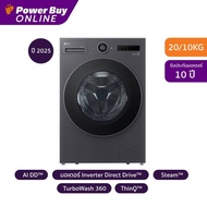 [จัดส่งพร้อมติดตั้ง] LG เครื่องซักผ้า/อบผ้า ฝาหน้า Inverter 20/10 kg รุ่น F2520RNTG.AEGPETH
