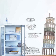 Evanurita Wall Sticker Tower Tower Pissa XL Tower Wall Sticker Wallpaper Wall Decoration AY808