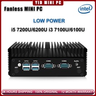 Fanless MINI PC I3 6100U/7100U I5 6500/7500U Industrial Mini PC DDR4 NVME SSD Triple Display WiFi/4G