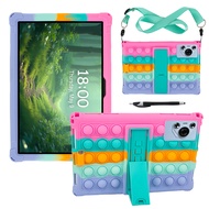 For Techlife Pad Neo 10.1" inches Stress Reliever Toys Rainbow Solid color Soft Silicone Stand Cover