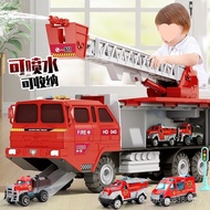 Children Baby Number Alloy Missile Fire Truck Water Spray Container Boy Toy Set Engineering Truck YA