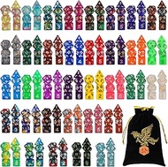 QMAY Polyhedral Dice, 35 x 7 (245 Pieces) Colours Table Game Dice for Dungeons and Dragons Pathfinde