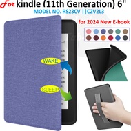 For 2024 New E-book kindle (11th Generation) 6" RS23CV Handheld Style Cloth Leather Soft Case Flip C