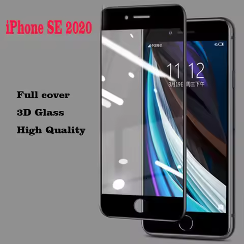 3D High aluminum Tempered Glass For iPhone SE 2025 2020 Full Cover 9H Protective film Screen Protect