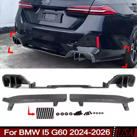Rear Bumper Diffuser Lip Carbon Look For BMW I5 G60 M Sport 530i 530e 540i 530i xDrive 540i xDrive 2