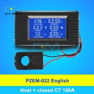 diymore PZEM-018 5A /PZEM-020 10A /PZEM-022 100A 80-260V AC มิเตอร์วัดไฟฟ้าดิจิตอลทดสอบแรงดันไฟฟ้ากระแสไฟฟ้าแรงดันไฟฟ้าACแบบปิดสำหรับเครื่องวัดพลังงานไฟฟ้ารุ่นCT