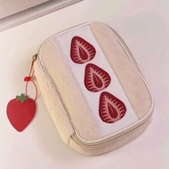 Cute Strawberry Sandwich Storage Bag Large Capacity Card Bag Bag Storage Cosmetics Bag E1q7