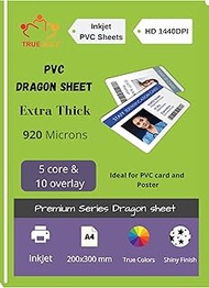 True-Ally Premium Extra thick PVC Lamination Dragon Sheet A4 Size 920 Micron for PVC Aadhar , Photos