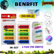 (750 SHETS) Index Tab SIGN HERE BENEFIT IM-507 Sticky Note Waterproof Signature Marker