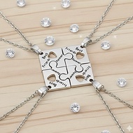Group Of 4 Necklaces 4-Person 4-Person Love 4-Person Best Friend Silver From Thailand