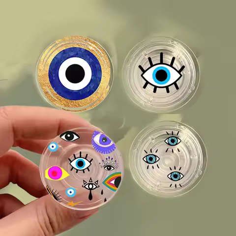 Turkish Lucky Blue Evil Eye Folding Mobile Phone Grip Stand Holder For iPhone 16 Samsung Huawei INS 