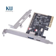 PCIE USB 3.2 GEN2 10G + Type C 10G Adapter PCI Express X4 Expansion Card Riser ASM1142 Chip Controll