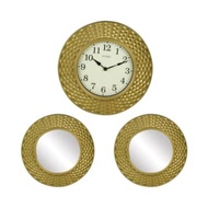 Wall Clock 33cm Set 3pcs 804 - Gold