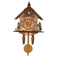 [trdfdv] Cuckoo Clock, Wall Clock Vintage Wooden Cuckoo Tree House Clock for Bedroom Decoration