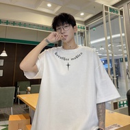 Nam Dáng Rộng Gothic In Chữ Áo Thun Nữ Tay Ngắn Cotton Thoáng Khí Dạo Phố Cho Mùa Hè