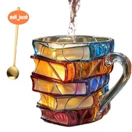3d Painted Book Coffee Mug 11oz Glass Coffee Cupshaped Cup for Book Lovers, , Librarians & Writers