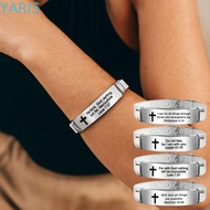 YARIS Inspirational Quotes Braclets, Bible Verse Adjustable Family Friendship Bracelet, Simple Silve