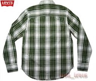 賠售【現貨S號】美國LEVI S CLASSIC WORKER SHIRT 綠白格紋 純棉長袖襯衫 西部襯衫 男裝上衣