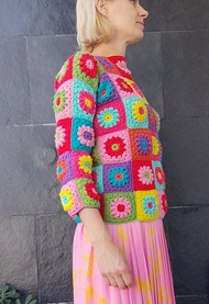 色彩繽紛的手工毛衣 日系 許許兒 針織外套 女裝 外套 聖誕毛衣