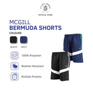 MC Gill Bermuda Shorts Multipurpose Athletic Shorts for Men with 3 Pockets 100% Polyester - Black or