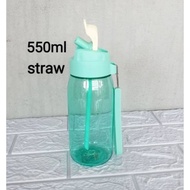 Tupperware H2go 550ml straw no straw flip & go bottle imported straw bottle