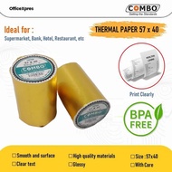 MESIN (100 Rolls) Thermal Paper 57x40 Cashier Receipt/ 57 x 40 Thermal Machine Roll Paper/ 57x40 The
