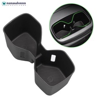 NANASALONNN Car Interior Armrest Storage Rear TPE Cup Holder Tray Box Organizer for Kia EV9 2024-202