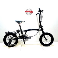 Crius 9S 9speed 16" Trifold Folding Bike External Gear High Riser Bar 16inch Foldie 3sixty Pikes Foldable Bicycle