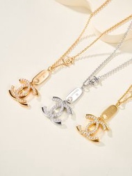 Chanel outlet 雙C水鑽項鍊