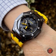 G-Shock Casioak Transparent Tough Solar Black Yellow Rubber Strap