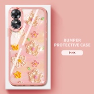 YBD Phone Case for OPPO A18 A38 A58 A17 A17K A78 A98 F23 A1 Pro Reno 8T 4G 5G Oil Painting Style Flower Colored Transparent Silicone Bottom Shell