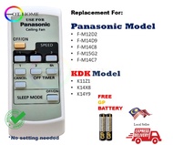 PANASONIC KDK 3 SPEEDS CEILING FAN REMOTE CONTROL FOR F-M12D2 F-M14D9 F-M14C8 F-M15G2 F-M14C7 K11Z1