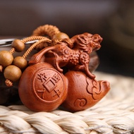 Keychain Mixed Wholesale Support Small Amount of Peach Wood ltk033D Car Gourd Keychain Pixiu T5EL