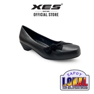 XES Ladies Plus Size Collection XLC920-1 Black Slip On Bow Wedges (Black / Apricot )