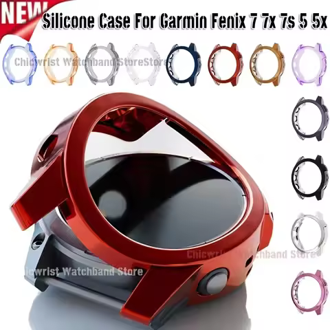 Silicone Case For Garmin Fenix 7 7x 7s 5 5x Protector Frame Clear Rubber Cover SmartWatch For Garmin