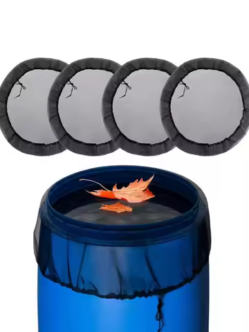 23.6" 39.3" Mesh Cover for Rain Barrel with Drawstring Water Collection Bucket Cover Anti-fall Leave