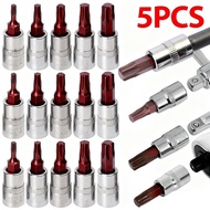 5Pcs/Set 1/4 Inches Screwdriver Head Hand Tools Durable Alloy Steel Drive Socket Wrench Adapter Home