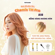 Kem nhuộm tóc Chamis TH PRO Nắng Vàng Hoàng Hôn A18 tôn da không tẩy tặng kèm dụng cụ
